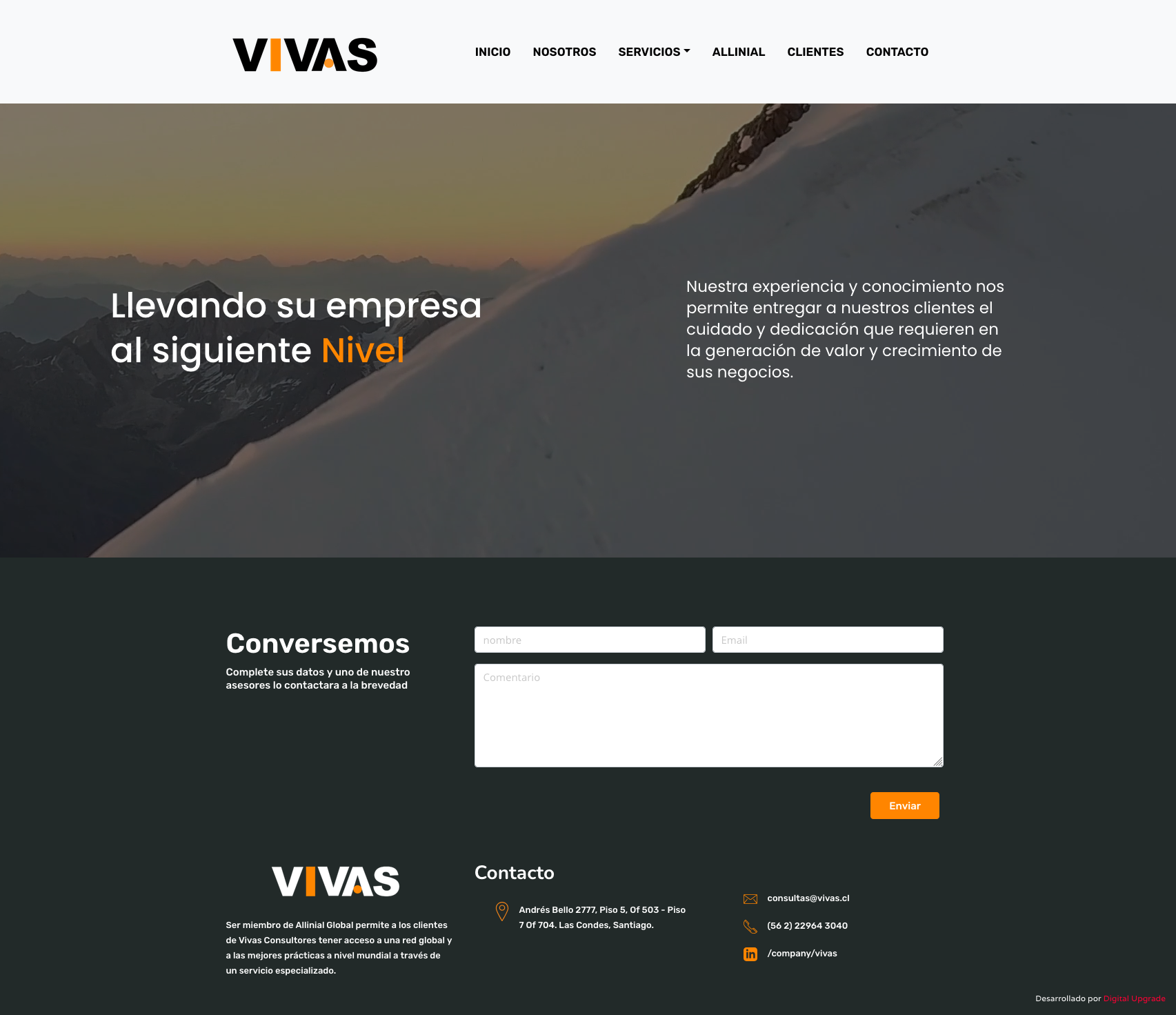 Sitio web desarrollado para Vivas Consultores
